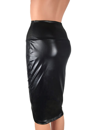 High Waist Faux Leather Bodycon Skirt