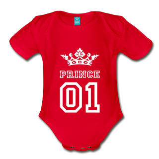 Prince Baby Body Suit S/S - red