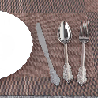 10 Pc Disposable Plastic Silver Cutlery