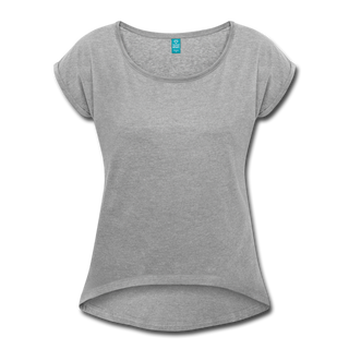 Women's Roll Cuff T-Shirt - heather gray