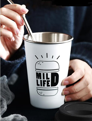 Stainless Steel Cups with Straw