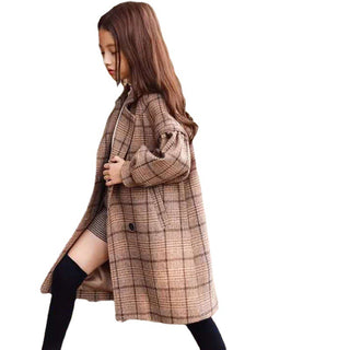 Girls' Woolen Coats For  Big Children's Woolen