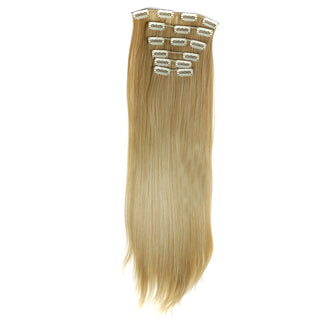 Chemical fiber hair extension piece 16 clip hair wig piece straight hair 6 piece set hair clip in