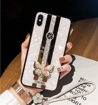 Luxury Diamond Butterfly Mirror iPhone Case