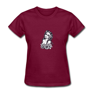 La Catrina Tee - burgundy