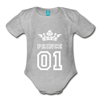 Prince Baby Body Suit S/S - heather gray