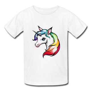 Rainbow Unicorn T - white