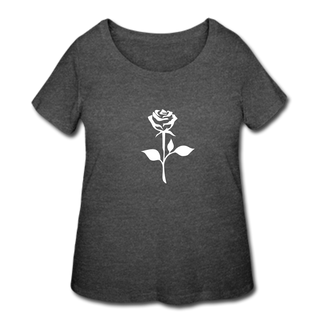 Women's oversized rose tee - deep heather