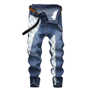 Men's Chess Patchwork Jean