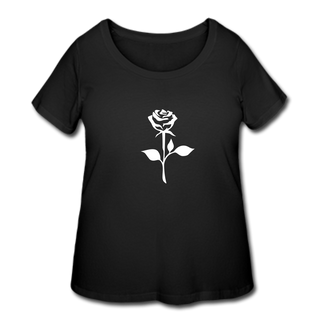 Women's oversized rose tee - black