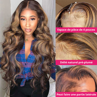 Star Fashion Highlights Blonde Body Wave Human Hair Wig