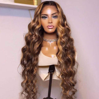 Star Fashion Highlights Blonde Body Wave Human Hair Wig