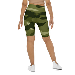 Army Grn Camo Biker Shorts