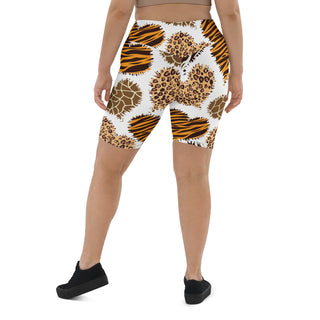 Animal Heart Print Biker Shorts