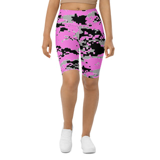 Pink Distorted Biker Shorts