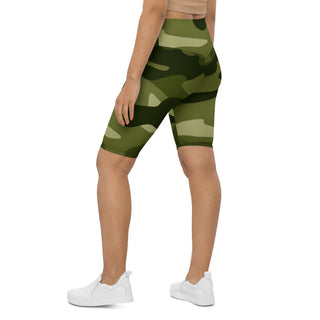 Army Grn Camo Biker Shorts