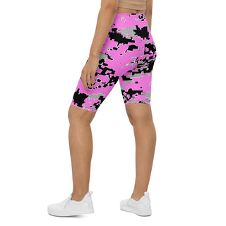 Pink Distorted Biker Shorts