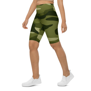 Army Grn Camo Biker Shorts