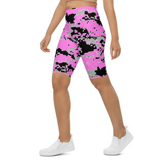 Pink Distorted Biker Shorts