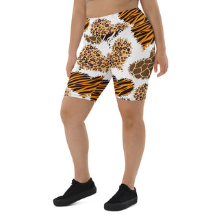 Animal Heart Print Biker Shorts