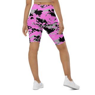 Pink Distorted Biker Shorts