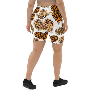 Animal Heart Print Biker Shorts