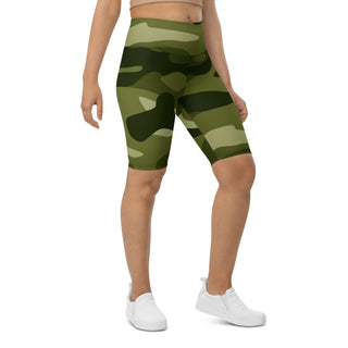 Army Grn Camo Biker Shorts