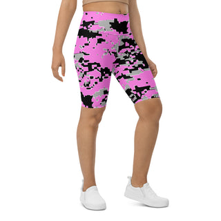 Pink Distorted Biker Shorts