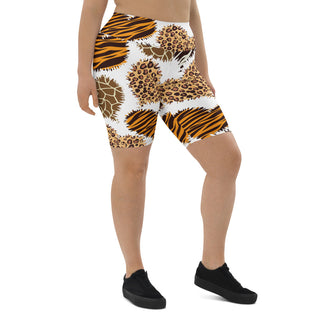 Animal Heart Print Biker Shorts