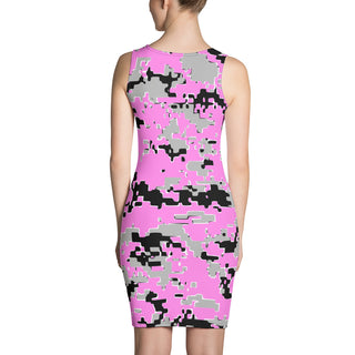 Pink Distorted Camo  Dress