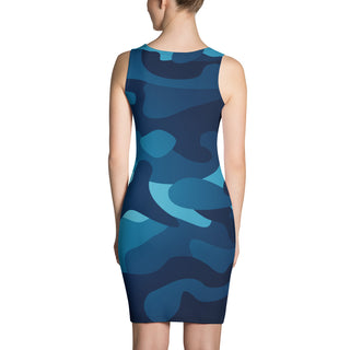 Blue Camo Print Dress