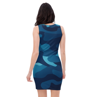 Blue Camo Print Dress