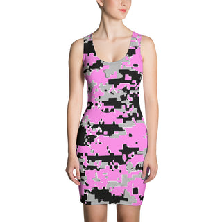 Pink Distorted Camo  Dress