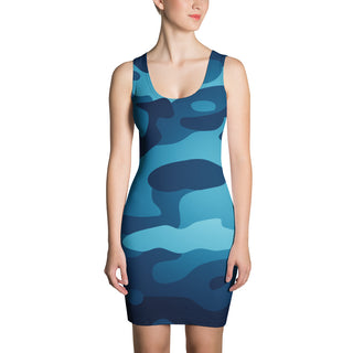 Blue Camo Print Dress