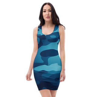 Blue Camo Print Dress