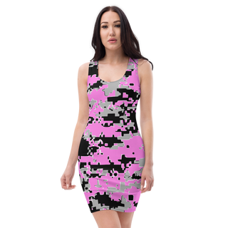 Pink Distorted Camo  Dress