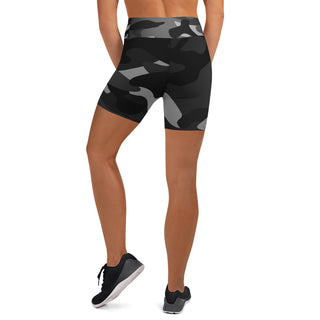 Blk Camo Yoga Shorts