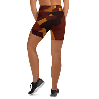 Orange Camo Yoga Shorts