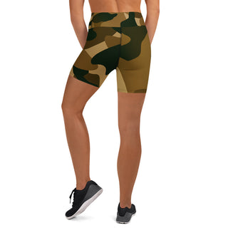 Brown Camo Yoga Shorts