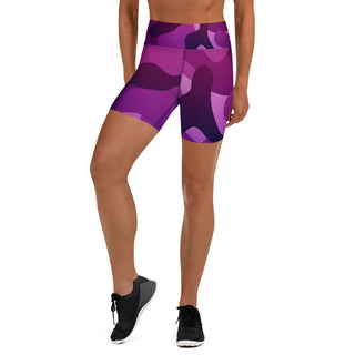 Grape Camo Yoga Shorts