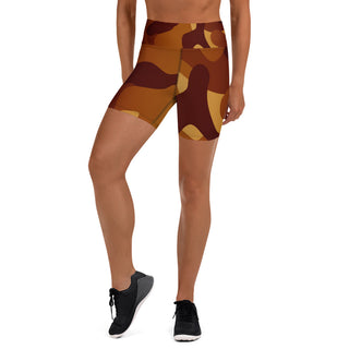 Orange Camo Yoga Shorts