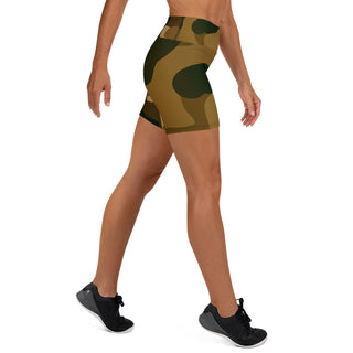 Brown Camo Yoga Shorts