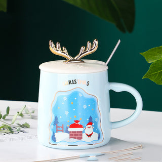 Ceramic Christmas Cups With Spoon