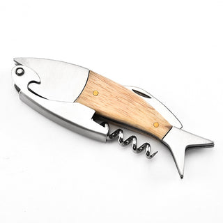 Multifunctional Wine And Beer Wooden Handle Opener