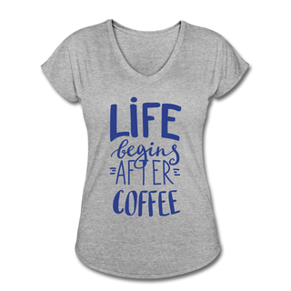 Life Begins After Coffee - heather gray