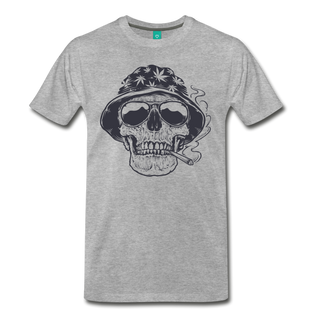 Smoking Skull - heather gray