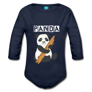 Panda L/S Baby Bodysuit - dark navy