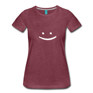 Smiley Face Tee - heather burgundy