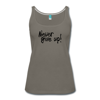 Women’s "Never Give Up" Tank - asphalt gray