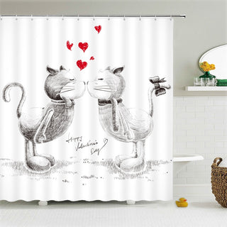 Bathroom Shower Curtain Waterproof And Mildew Proof Polyester Bathroom Curtain Animal Series